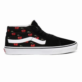 Damske Kotnikove Tenisky Vans Cherries Sk8-Mid Čierne VA79YMCRX